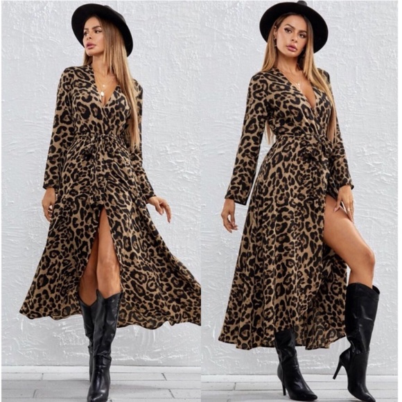 Dresses & Skirts - Leopard Print Maxi Dress